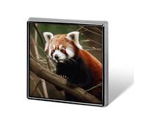 Red Panda on Tree Branch Suit Lapel Pin Fashion Lapel Pins for Men Women for Backpacks Funny Hat Brooch Pin Personalized Bag Lapels Badge Metal Novelty Buttons & Pins (Square)