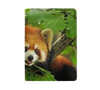 Red Panda On Tree In Green Forest Genuine Leather Travel Passport Covers, Microfiber Travel Cards Wallet Holder Case Protector for Women and Men