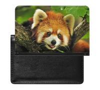 Red Panda On Tree In Green Forest Women's Passport Protector, Men's Passport Protector, PU Travel Passport Protector for Women Men Worker 5.8 x 3.9 x 0.4 inch