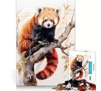 Red Panda Painting Puzzle for Teenagers 1000 Pieces Smart Reason Toy Stress Release Sharp Edge Birthday Gift (50x75cm)
