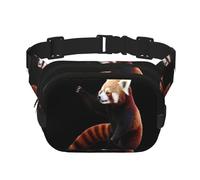 Red panda pattern Pattern trendy fashionable waist bag, unisex travel sports messenger bag