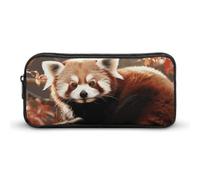 Red Panda Pencil Case - Large Aesthetic Makeup Bag Multi-Purpose Pencil Pouch Cute Cosmetic Bag with Zipper Closure for Office, Home, Study & Travel