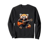 Red Panda Playing Guitar Design Funny Red Panda Sweatshirt
