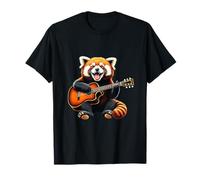 Red Panda Playing Guitar Design Funny Red Panda T-Shirt