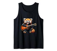 Red Panda Playing Guitar Design Funny Red Panda Tank Top