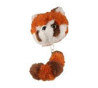 Red Panda Plush Keyring,Pulling Tail Panda Plush Pendant,Cartoon Animal Pendant for Women,Hanging Animal Decor(red panda)