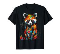 Red Panda Polygon Colourful Animal Art Red Panda T-Shirt