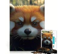 Red Panda Portrait in Greenery 1000 Piece Jigsaws for Teenagers Puzzle Smart Game Group Play Image Assembly Wall Art Decor (50x75cm)