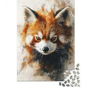 Red Panda Portrait Jigsaw Puzzle for Adults, 1000 Pieces, 70x50cm/1000pcs, Smooth White Cardboard Pieces; A Calm After-work Activity