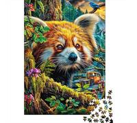 Red Panda Puzzle 1000 Pieces, Whimsical Challenge Toy Jigsaw Puzzles for Adults And Kids Age 14 Years Up 38x26cm/1000pcs