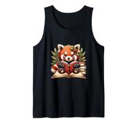 Red Panda Reading Books Pandas Cottagecore Aesthetic Kids Tank Top