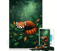 Red Panda Resting in Lush Foliage Hard Jigsaw Puzzle for Adults 1000 Pieces Improve Memory Relaxed Mind Sharp Edge Stylish Gift (38x52cm)