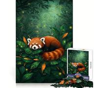 Red Panda Resting in Lush Foliage Hard Jigsaw Puzzle for Adults 1000 Pieces Improve Memory Relaxed Mind Sharp Edge Stylish Gift (38x52cm)