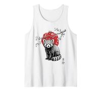 Red Panda Sakura Cherry Blossom Japanese Art Graphic Tank Top