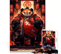 Red Panda Samurai Hard Jigsaw Puzzle for Adults 1000 Pieces Pure Logic Toy Home Activity Clean Cut Lovely Gift (38x52cm)