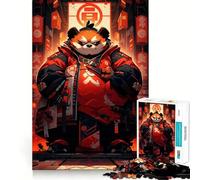 Red Panda Samurai Hard Jigsaw Puzzle for Adults 1000 Pieces Pure Logic Toy Home Activity Clean Cut Lovely Gift (38x52cm)