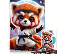 Red Panda Samurai Japan Jigsaw Puzzles for Adults 1000 Piece Smart Game Relaxing Fun Pattern Assembly Cherished Gift (38x52cm)