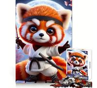 Red Panda Samurai Japan Jigsaw Puzzles for Adults 1000 Piece Smart Game Relaxing Fun Pattern Assembly Cherished Gift (38x52cm)