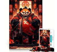 Red Panda Samurai Jigsaw Puzzles for Teenagers 1000 Pieces Recall Boost Gentle Relax Smooth Cut Stylish Gift (50x75cm)