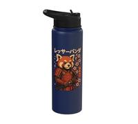 Red Panda Samurai Katana Stainless Steel Insulated Water Bottle