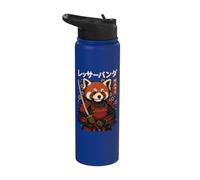 Red Panda Samurai Katana Stainless Steel Insulated Water Bottle