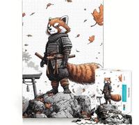 Red Panda Samurai on Mountain Peak Jigsaw Puzzles for Adults1000 Piece Mind Skill Group Joy Quality Edge Art Collection Piece (38x26cm)