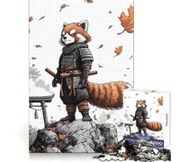 Red Panda Samurai on Mountain Peak Jigsaw Puzzles for Adults1000 Piece Mind Skill Group Joy Quality Edge Art Collection Piece (38x26cm)