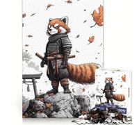 Red Panda Samurai on Mountain Peak Puzzles for Adults 1000 Puzzles Strengthen Memory Anxiety Relief Smooth Edge Warm Surprise (50x75cm)