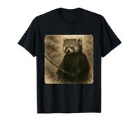 Red Panda Samurai Warrior Katana Kimono Zen Sumi-E Vintage T-Shirt