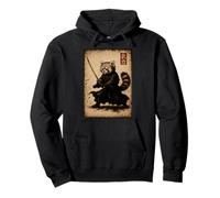 Red Panda Samurai Warrior with Katana Sword Graphic Pullover Hoodie