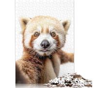 Red Panda Selfie 1000 Pieces Puzzles Paper Puzzle for Teenager Funny Jigsaw Puzzles 1000pcs (38x26cm)