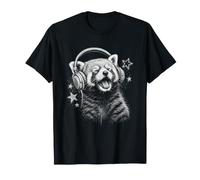 Red Panda Singing Headphones Y2K T-Shirt