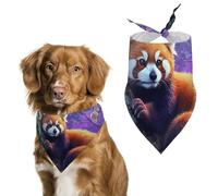 Red Panda Sitting on Tree Cute Dog Bandanna Scarf Printed Adjustable Triangle Pet Kerchief for Dogs And Cats