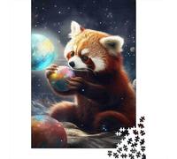 Red Panda Space 1000 Piece Jigsaw Puzzle Paper for Adults Fantasy Universe Puzzle Game for Family Relaxation Gift 52x38cm/1000pcs