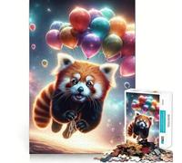 Red Panda Space Ride Hard Jigsaw Puzzle for Adults 1000 Pieces Improve Memory Relaxed Mind Sharp Edge Stylish Gift (38x52cm)