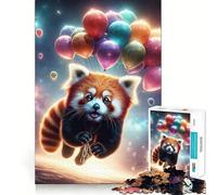 Red Panda Space Ride Jigsaw Puzzles 1000 Pieces for Teenagers Raise Memory Easy Leisure Clean Edge Xmas Surprise (50x75cm)