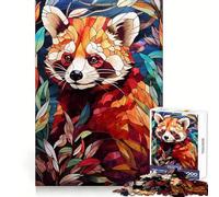 Red Panda Stained Glass 1000 Piece Jigsaw Puzzles for Adults Jigsaw Mind Play Home Pastime Clean Edge Lovely Present (38x26cm)