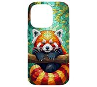 Red Panda Stained Glass Art Graphic Case Design Red Pandas Case for iPhone 14 Pro