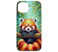 Red Panda Stained Glass Art Graphic Case Design Red Pandas Case for iPhone 15 Plus