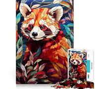 Red Panda Stained Glass Jigsaw Puzzles for Teenagers 1000 Pieces Recall Boost Gentle Relax Smooth Cut Stylish Gift (50x75cm)