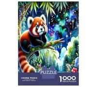 Red Panda Star Bamboo 1000pc Premium Jigsaw Puzzle Whimsical Forest Wonder Puzzle for Adults Recycled Cardboard Family Puzzle Lovers Brain Training Holiday Activity Office Break 70x50