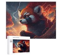 Red Panda Storm Power Wooden Brain Teaser for Adults, 500 PCS - Winter Activity Gift, for Screen-Free Relaxation at Home