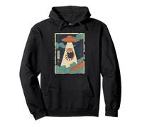 Red Panda Taken by UFO Vintage Japanese Ukiyo e Art Pullover Hoodie