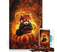 Red Panda The Luminous Keeper Jigsaw Puzzles for Adults1000 Piece Brain Teaser Home Leisure Image Assembly Birthday Gift (38x26cm)