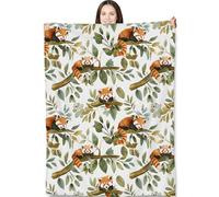 Red Panda Throw Blanket for Adults Kids, 50x60 in, Cute Forest Animal Theme Flannel Blankets for Bedroom, Couch, Travel, Home Decor, Fuzzy Soft Cozy Warm Gifts
