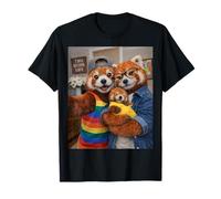 Red Panda Two Moms Life Selfie Mother's Day Queer Mom Pride T-Shirt