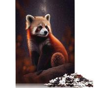 Red Panda Under Stars Puzzles 1000 Piece Jigsaws for Adults Learning Educational Toys Family Games Festival Birthday Gifts 1000pcs (75x50cm)