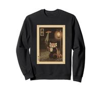 Red Panda Vintage UFO Reading Book Japanese Ukiyo-e Sweatshirt