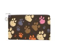 Red Panda Wallet for Men Women Canvas Coin Purse Zippered Change Holder with Secure Closure, Dog Paws Print, One Size, Dog Paws Print
