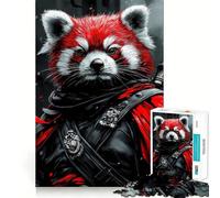 Red Panda Warrior 1000 Pieces Jigsaw Puzzles for Teenagers Logic Train Toy Quiet Fun Smooth Cut Lovely Gift (50x75cm)
